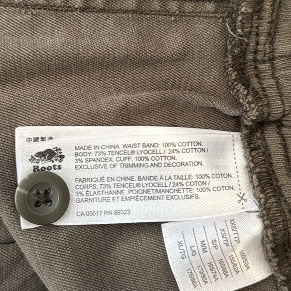 Roots Cotton Women's Jogger Pants in Olive Size XL - Picture 9 of 9